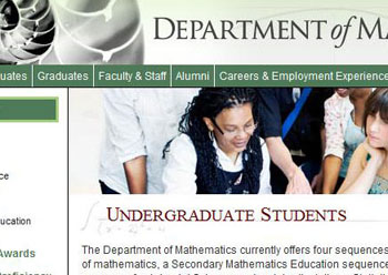 Math Department Website Image after update