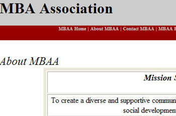 MBA Association Website Image before update